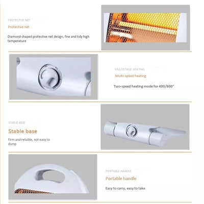 Portable Electric Heater Hot 400/800Watt Settings Better Than Fan Heater Room Heater Fish Heater Rod